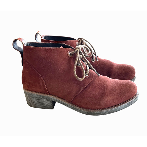 NAOT "Love" Women's Size 40/US 9.5-10 Rust Suede Leather Lace Up Ankle Boots - Picture 7 of 7